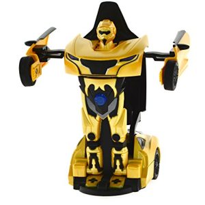 ICS CIS 1:32 Die Cast Transformable Car to Robot with Sound/Light Vehicle, Yellow