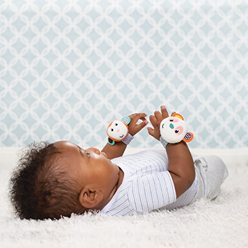 Infantino Wrist Rattles, Monkey and Panda