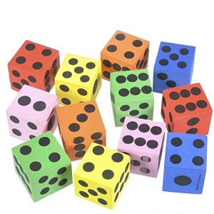 Rhode Island Novelty ~ 12 ~ Foam Dice ~ 1.5 Inch ~ Games Math Teaching ~ New