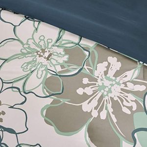 MI ZONE Allison Teen Girls Duvet Cover Set Twin/Twin XL Size - White, Yellow, Grey, Floral – 3 Piece Duvet Covers Bedding Sets – Ultra Soft Microfiber Girls Bedding Bed Sets