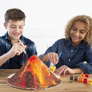 Discovery Build & Color Your Own Glowing Volcano by Horizon Group USA, Great Stem Science Kit, Perform Science Fair Experiments with DIY Fizzy & Lava Eruptions