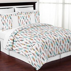 Sweet Jojo Designs 3-Piece Feather Girls Full/Queen Bedding Childrens Teen Bedding Set