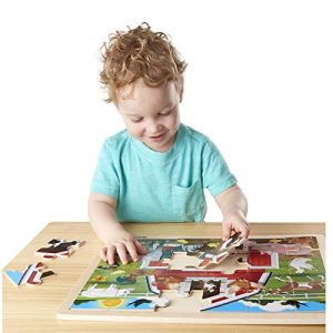 Melissa & Doug Wooden Jigsaw Puzzle arm, Construction, Pets Puzzle (24 Piece)