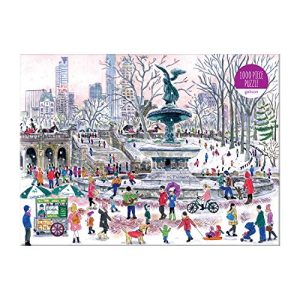 Galison Michael Storrings Bethesda Fountain Puzzle, 1000 Pieces, 27” x 20'' - Illustrated Art Puzzle with Scene from Central Park’s Famous Landmark – Challenging Family-Friendly Activity