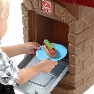 Step2 Fixin' Fun Outdoor Grill | Plastic Toy Grill & Play Food | Pretend Play Grilling Set