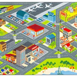 Kev & Cooper Playtime Collection Road Map Educational Area Rug - 3'3" x 4'7"