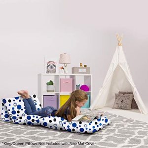 Posh Nap Mat Nap Mat, Queen Pillow Size, Canvas - Bubbles Blue and White
