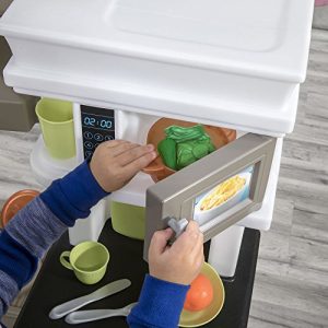 Step2 Modern Metro Kitchen | Modern Play Kitchen & Toy Accessories Set | Kids Kitchen Playset with Real Lights & Sounds