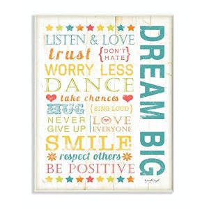 Stupell Home Décor Dream Big Typography Canvas Wall Art, 16 x 20, Multi-Color