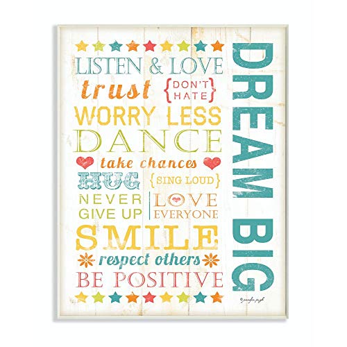 Stupell Home Décor Dream Big Typography Canvas Wall Art, 16 x 20, Multi-Color