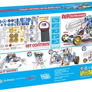 Elenco Teach Tech “Air Screamer”, Compressed Air Powered Racing Vehicle, STEM Building Sets for Kids 10+