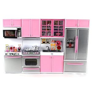 'Deluxe Modern Kitchen' Battery Operated Toy Kitchen Playset, Perfect for Use with 11.5" Tall Dolls