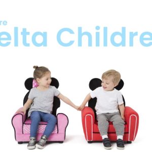 Delta Children Kids Table & Chair Set with Storage (2 Chairs Included), Grey/Blue
