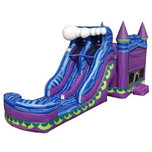 JumpOrange Commercial Grade Inflatable Mermaid Titan Dual Lane Bounce House with Slide Combo and Blower, Party Combo Moonwalk, 100% PVC VINYL