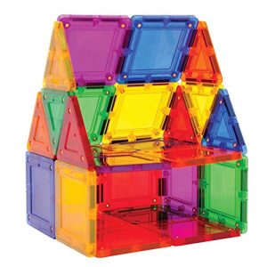 Tileblox Rainbow (30 pieces) with Magnetic Activity Board Magnetic Building Blocks, Educational Magnetic Tiles Kit , Magnetic Construction STEM Toy Set