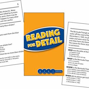 Edupress Reading Comprehension Practice Cards, Reading for Detail, Blue Level (EP63062)