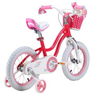 RoyalBaby Girls Kids Bike Stargirl 12 14 16 18 Inch Bicycle for 3-8 Years Old Child's Cycle with Basket Training Wheels or Kickstand Bike Pink Blue