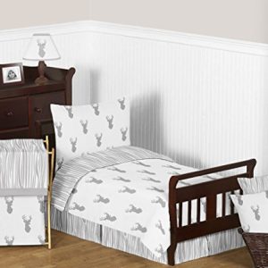 Sweet Jojo Designs Baby Children Kids Clothes Laundry Hamper for Grey and White Woodland Deer Bedding Set