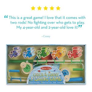 Melissa & Doug Catch & Count Wooden Fishing Game (Developmental Toy, 2 Magnetic Rods, Great Gift for Girls and Boys - Best for 3, 4, and 5 Year Olds)
