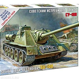 Zvezda 5044 - Soviet Tank Destroyer SU-100 - Plastic Model Kit Scale 1/72 81 Details Lenght 5.25"