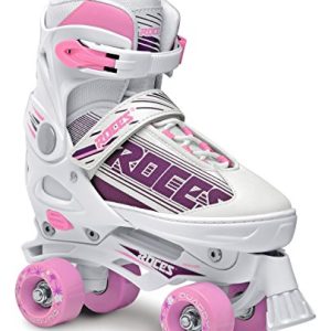 Roces 550047 Women's Model Quaddy 1.0 Roller Skate, US 2.5-4.5, White/Pink