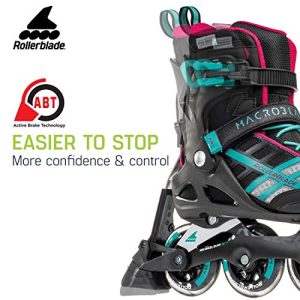 Rollerblade Macroblade 84 ABT Women's Adult Fitness Inline Skate, Emerald Green and Cherry, Performance Inline Skates