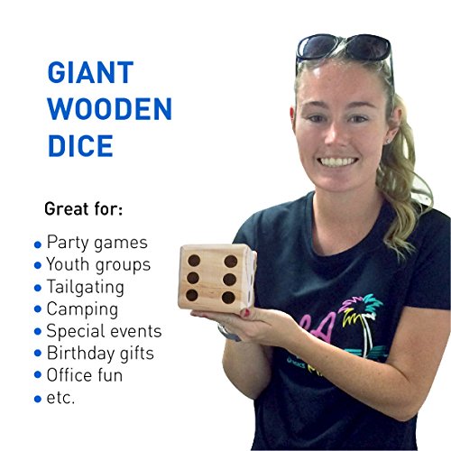 EasyGoProducts Large DICE Game – Giant Wooden Yard DICE Set – DICE with Bag DICE Games Kids – Great Lawn and Family Game