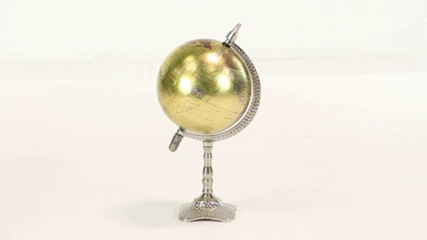 Deco 79 Traditional Plastic and Metal Decorative Globe, 7" W x 13" H, Textured Multicolored Finish