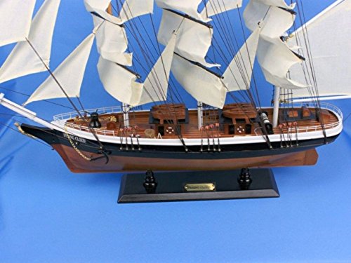 Hampton Nautical Wooden Flying Cloud Tall Model Clipper Ship, 30"