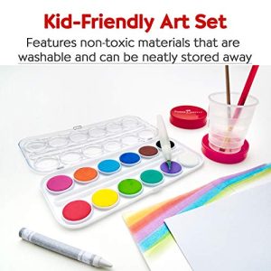 Faber-Castell Learn to Watercolor Set - Complete Watercolor Paint and Paper Beginner Set - Washable Paint Set for Kids