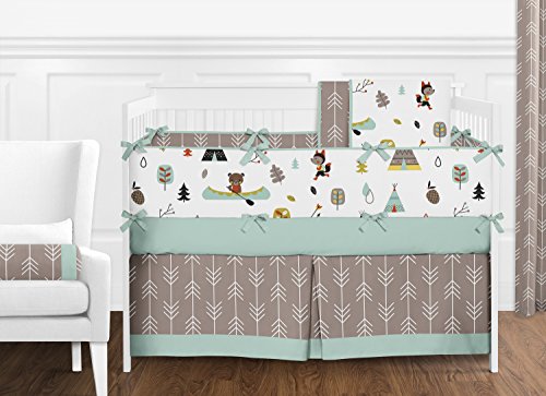 Sweet Jojo Designs 2-Piece Nature Fox Bear Animals Boys Window Treatment Panels for Outdoor Adventure Panels