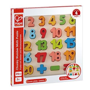 Odyssey Toys Hape Chunky Number Puzzle (10 Pieces), Multicolor, 5'' x 2''