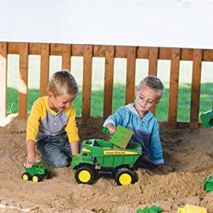 John Deere 15" Big Scoop Dump Truck Sandbox Toy with Sand Tools