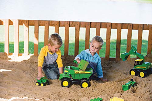 John Deere 15" Big Scoop Dump Truck Sandbox Toy with Sand Tools