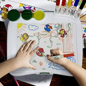 Crayola Color Wonder Mess Free Art Desk with Stamps, Kid Art Supplies, Travel Coloring Kit, Over 20 Pieces, Gift