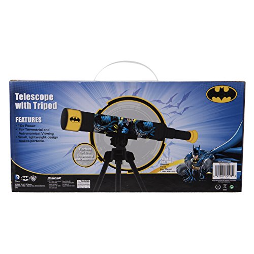 Batman Warner Brothers Telescope with Tripod Kids Telescope For Young Scientists, Encourage Scientific Discovery, Educational Insights, Toys & Games, 2Piece, Black/ Yellow
