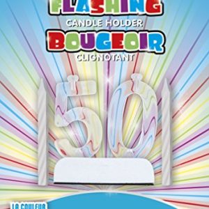 Flashing Number 50 Cake Topper & Birthday Candle Set, 5pc