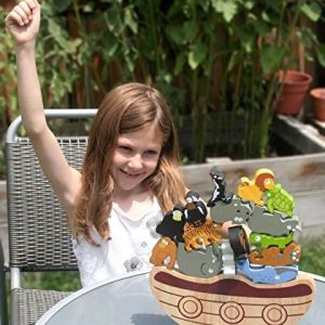 BeginAgain Balance Boat Endangered Animals Game - Promotes Active Play and Motor Skills - 3 and Up
