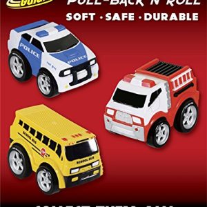 Kid Galaxy Squeezable Pull Back School Bus. Toddler Wind Up Toy for Kids Age 2 and Up
