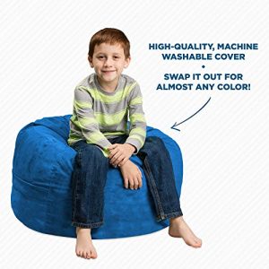 Chill Sack Bean Bag Chair: Large 2' Memory Foam Furniture Bean Bag - Big Sofa with Soft Micro Fiber Cover - Royal Blue