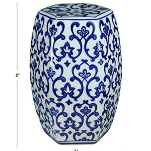 Essential Décor & Beyond Stool, Blue and White