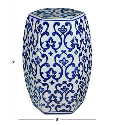 Essential Décor & Beyond Stool, Blue and White