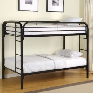 Morgan Twin over Twin Bunk Bed with Built-in Ladders Black