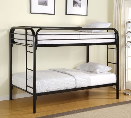 Morgan Twin over Twin Bunk Bed with Built-in Ladders Black