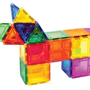 Tileblox Rainbow (30 pieces) with Magnetic Activity Board Magnetic Building Blocks, Educational Magnetic Tiles Kit , Magnetic Construction STEM Toy Set