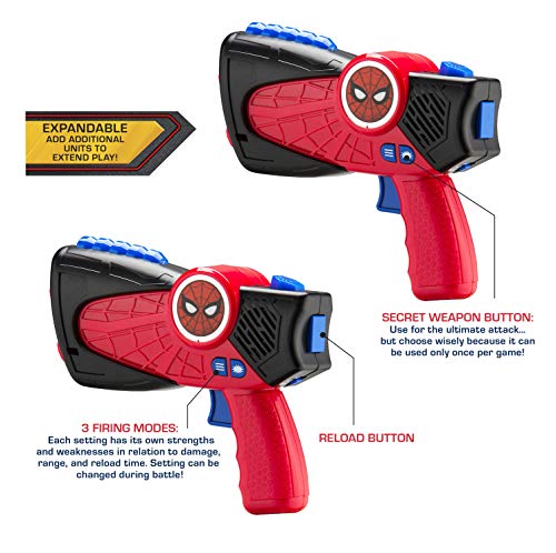 Spiderman Far from Home Laser-Tag for Kids Infared Lazer-Tag Blasters Lights Up & Vibrates When Hit (Frustration Free Packaging)