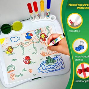 Crayola Color Wonder Mess Free Art Desk with Stamps, Kid Art Supplies, Travel Coloring Kit, Over 20 Pieces, Gift