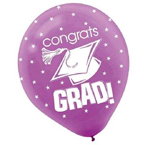 amscan Congrats Graduation Party Balloon Decoration (Pack of 15), Multicolor, 12"
