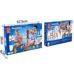 Hape Castle Escape - Quadrilla Wooden Marble Run - STEM Learning, Building & Development Construction Toy - Counting, Color & Problem Solving for Ages 4+, 101Piece