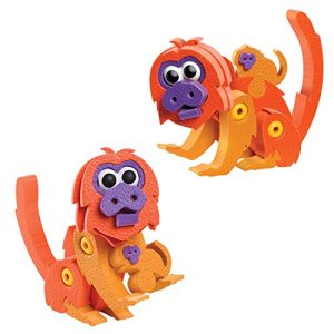 Bloco Toys Tropical Rainforest Animals | STEM Toy | Panther, Caiman, Sloth, Tamarin & Toucan | DIY Educational Building Construction Set (220 Pieces)